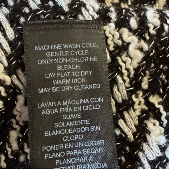 White House Black Market Womens Blazer XL Black Tweed Texture Jacket Long Sleeve - Picture 8 of 8